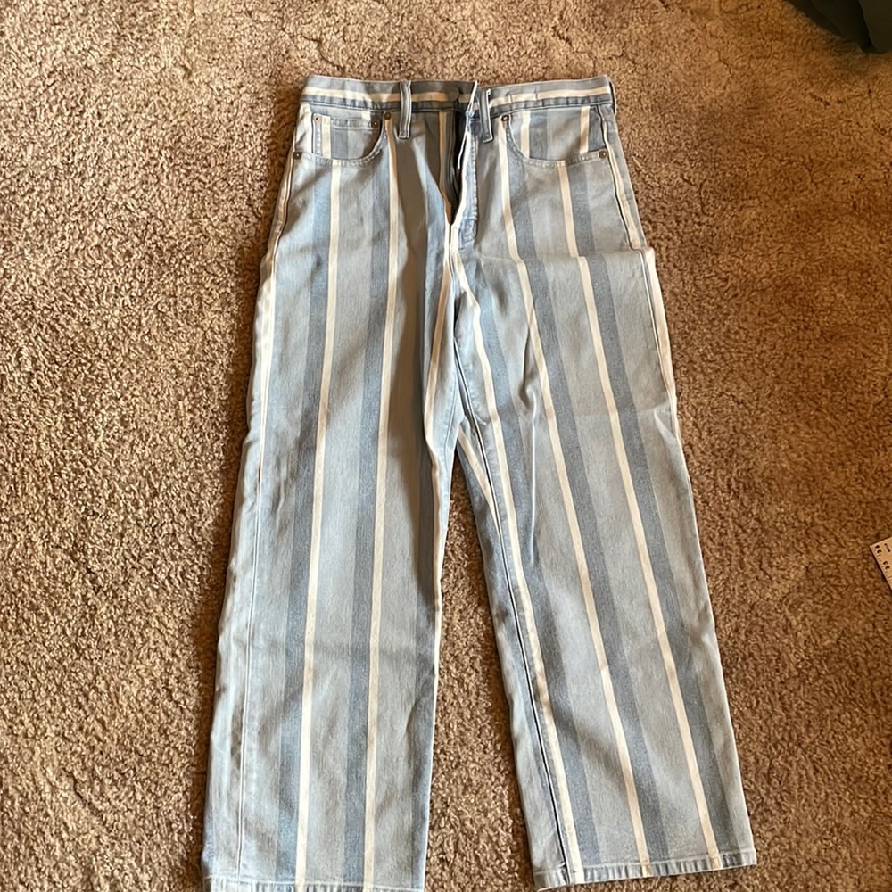 Madewell stripped jeans